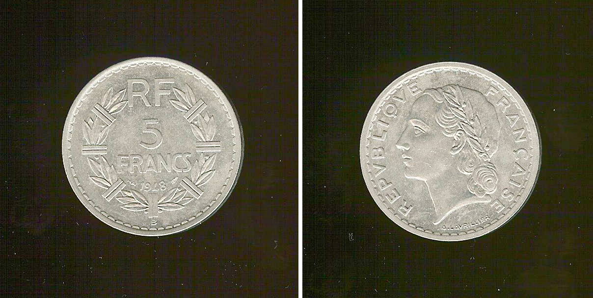5 francs Lavrillier 1948B AU+